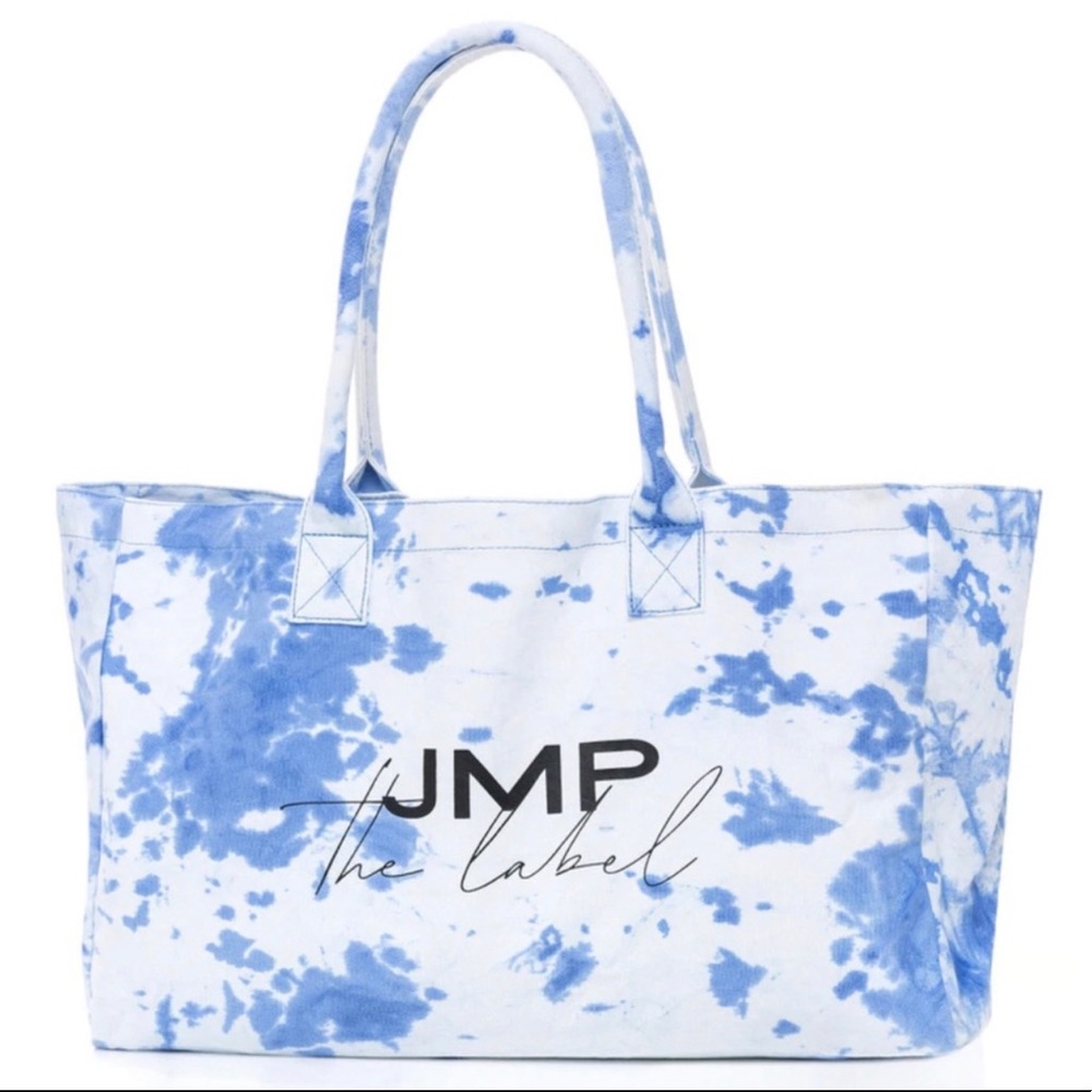 JMP THE LABEL: Blue & White Tie Dye Canvas Bag
